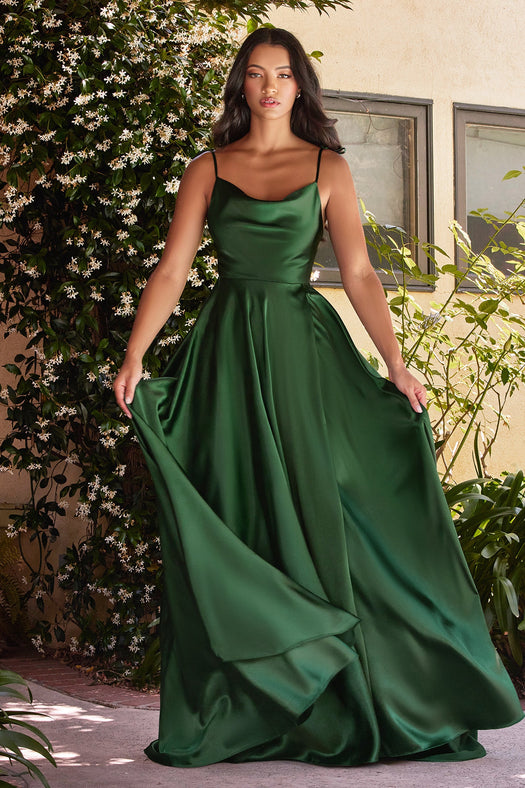 Stunning Maxi A-Line Satin Dress – UME London