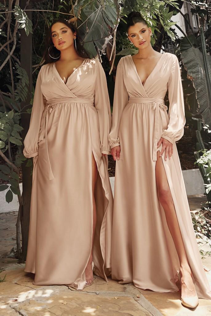 Unique Off Shoulder Long Sleeves Chiffon Bridesmaid Dresses With Lace,  TYP1802 | Custom bridesmaid dress, Long bridesmaid dresses, Chiffon  bridesmaid