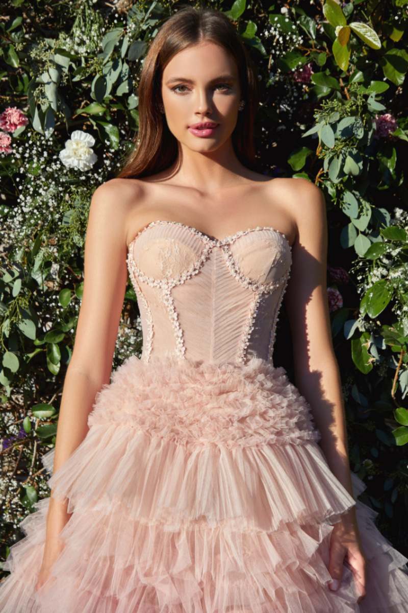 Princess Corset Ruffle Tulle Ball Dress